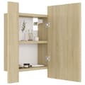 Miniatyrbillede 8 af 11: vidaXL badeværelsesskab m. spejl + LED-lys 40x12x45 cm sonoma-eg