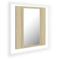 Miniatyrbillede 1 af 11: vidaXL badeværelsesskab m. spejl + LED-lys 40x12x45 cm sonoma-eg