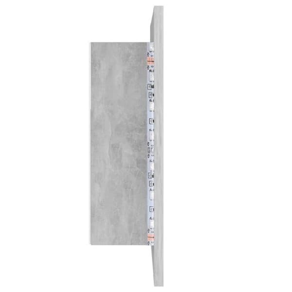 vidaXL LED-speilskap til baderom betonggrå 40x12x45 cm akryl