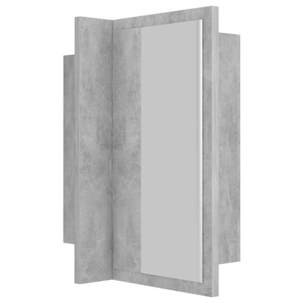 vidaXL LED-speilskap til baderom betonggrå 40x12x45 cm akryl