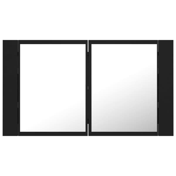 vidaXL Kylpyhuoneen LED peilikaappi musta 80x12x45 cm akryyli