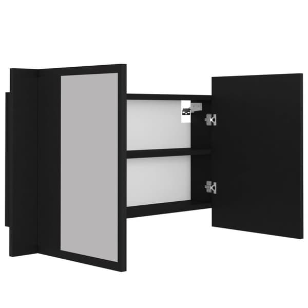 vidaXL Kylpyhuoneen LED peilikaappi musta 80x12x45 cm akryyli