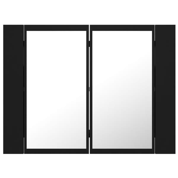 vidaXL Kylpyhuoneen LED peilikaappi musta 60x12x45 cm akryyli