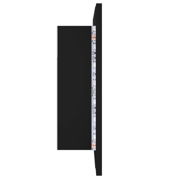 vidaXL Kylpyhuoneen LED peilikaappi musta 60x12x45 cm akryyli