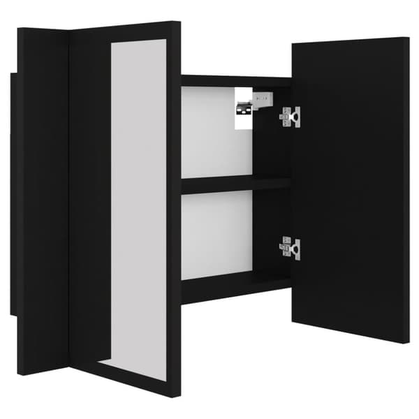 vidaXL Kylpyhuoneen LED peilikaappi musta 60x12x45 cm akryyli