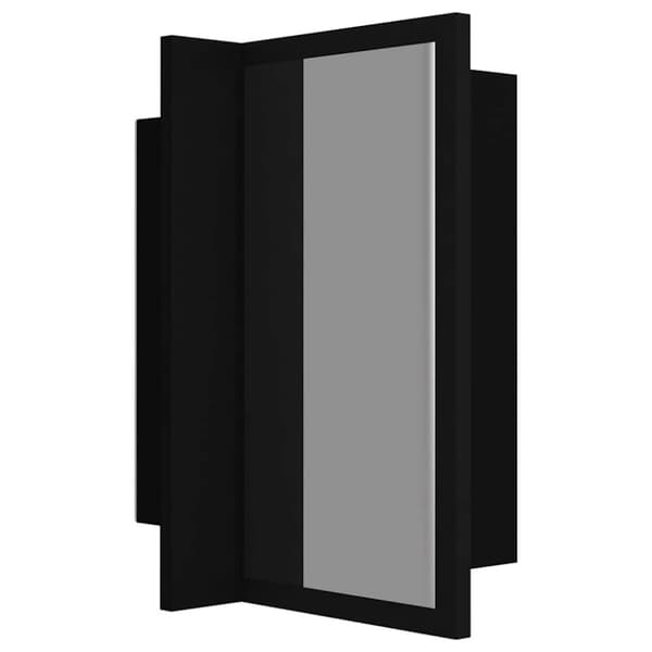 vidaXL badeværelsesskab m. spejl og LED-lys 40x12x45 cm akryl sort