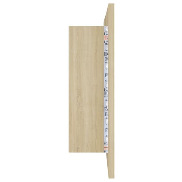 vidaXL Kylpyhuoneen LED peilikaappi Sonoma-tammi 80x12x45 cm akryyli