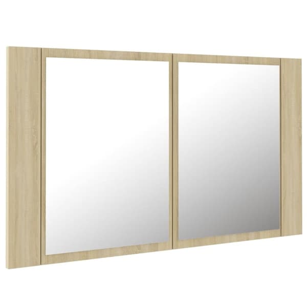 vidaXL LED-speilskap sonoma eik 80x12x45 cm akryl