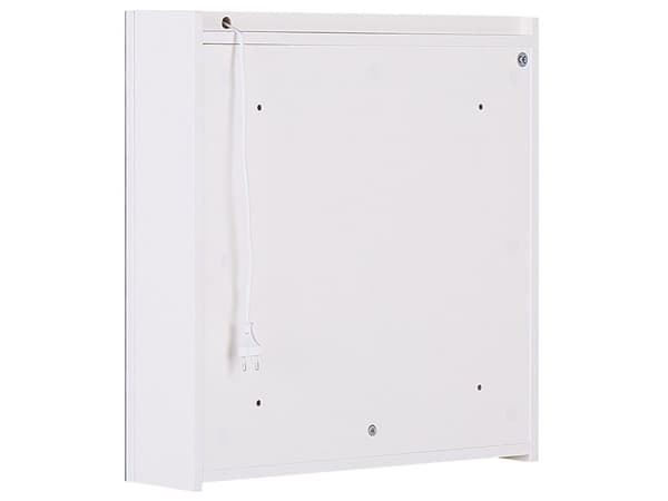 Badeværelse Spejlskab Sølv krydsfiner 60 x 60 cm Hængende 2 Låger med LED Lys