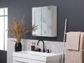 Pikkukuva 4 / 11: Peilikaappi valkoinen/hopea 60 x 60 cm LED-valoilla 2 ovea kylpyhuoneeseen