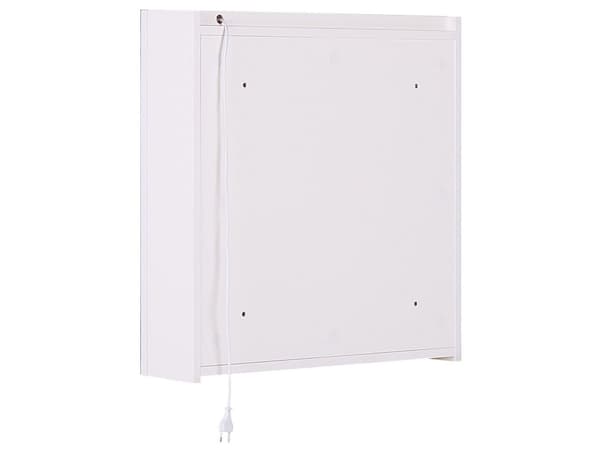 Peilikaappi valkoinen/hopea 60 x 60 cm LED-valoilla 2 ovea kylpyhuoneeseen