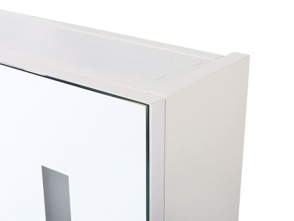 Peilikaappi valkoinen/hopea 60 x 60 cm LED-valoilla 2 ovea kylpyhuoneeseen