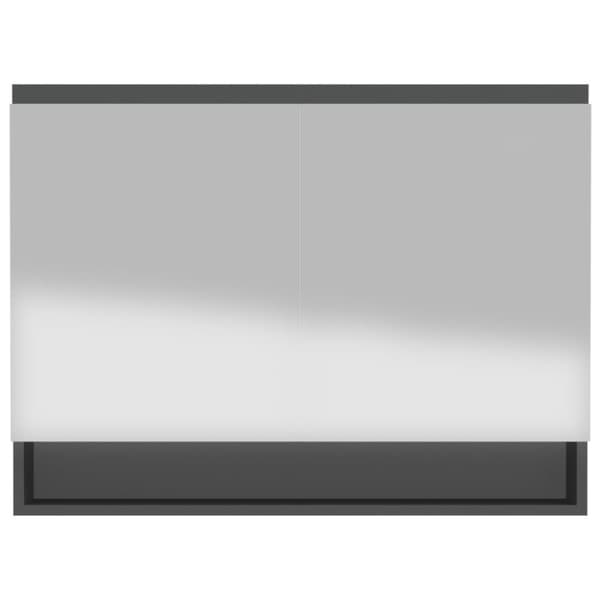 vidaXL badeværelsesskab med spejl 80x15x60 cm MDF grå