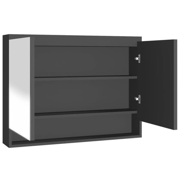 vidaXL badeværelsesskab med spejl 80x15x60 cm MDF grå