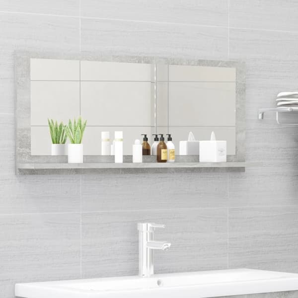vidaXL badeværelsesspejl 90x10,5x37 cm spånplade betongrå