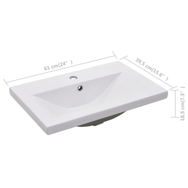 vidaXL Servantskap med innebygd vask hvit sponplate
