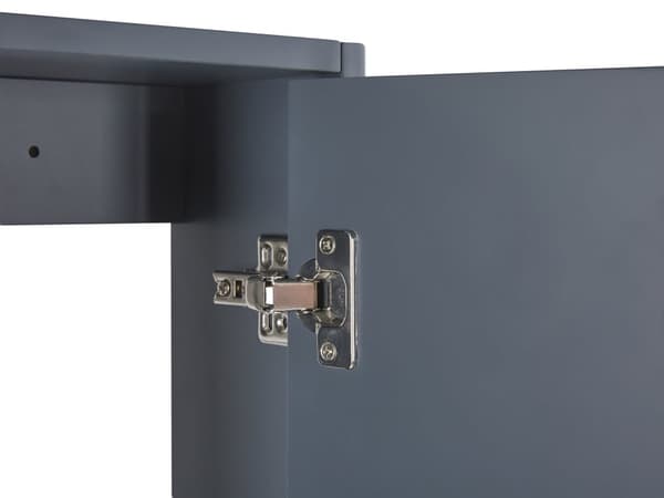 Kylpyhuoneen allaskalustesetti harmaa/vaalea puu 60 cm 4-osaa peili MDF-levy keraaminen pesuallas