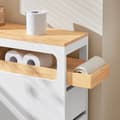 Pikkukuva 6 / 10: SoBuy Tarjoiluvaunu Keittiön hylly pyörillä Kylpyhuone hylly Kulmahylly Maustehylly lattialle Kapea lipasto BZR54-W