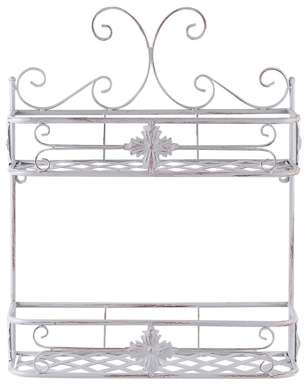 Badeværelses Væghylde Grå Metal 52 x 42 cm Distressed Effekt Flydende Enkelthylde Vintage Style