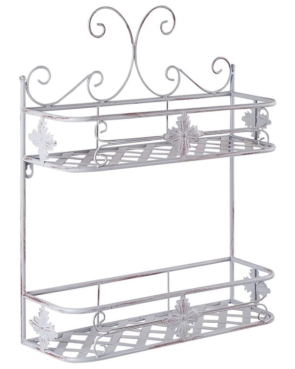 Badeværelses Væghylde Grå Metal 52 x 42 cm Distressed Effekt Flydende Enkelthylde Vintage Style