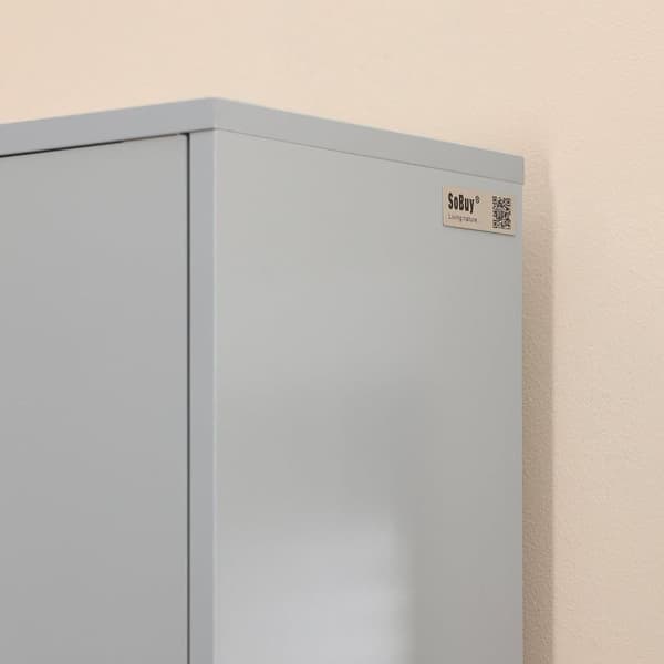 SoBuy Korkea kaappi Kulmahylly Kulmakaappi Kylpyhuone Hylly BZR34-HG