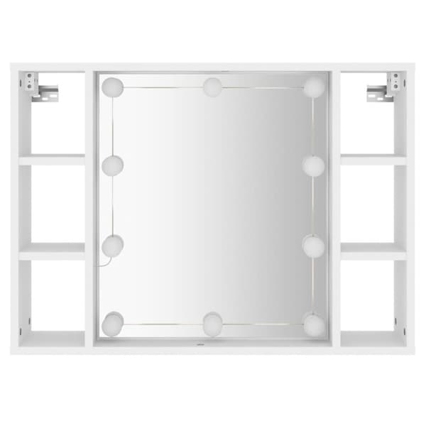 vidaXL Speilskap med LED hvit 76x15x55 cm
