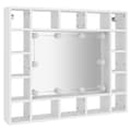 Miniatyrbilde 3 av 11: vidaXL Speilskap med LED hvit 91x15x76,5 cm