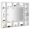 Miniatyrbilde 6 av 11: vidaXL Speilskap med LED hvit 91x15x76,5 cm