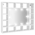Miniatyrbilde 2 av 11: vidaXL Speilskap med LED hvit 91x15x76,5 cm
