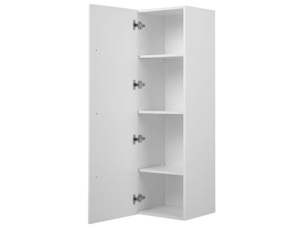 Baderomsveggskap i hvit MDF 132 x 40 cm med 4 hyller Veggmontert