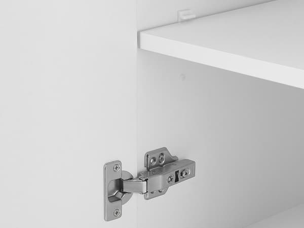 Baderomsveggskap i hvit MDF 132 x 40 cm med 4 hyller Veggmontert