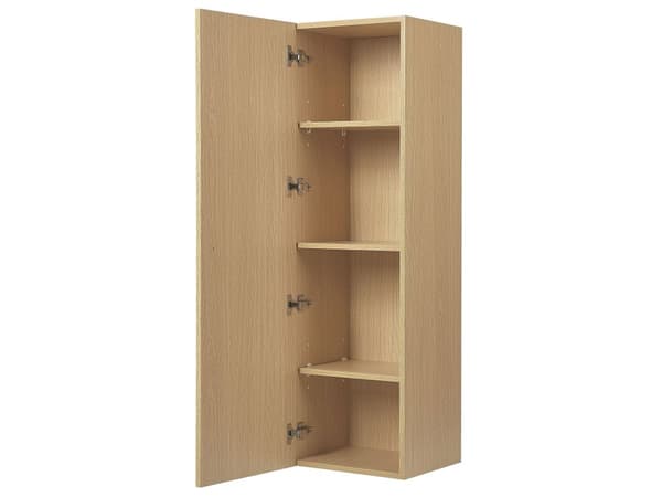 Baderomsveggskap i lyst tre MDF 132 x 40 cm med 4 hyller Veggmontert