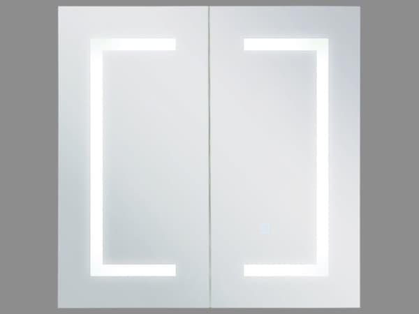 Baderomsspeilskap med LED White 60 x 60 cm Moderne