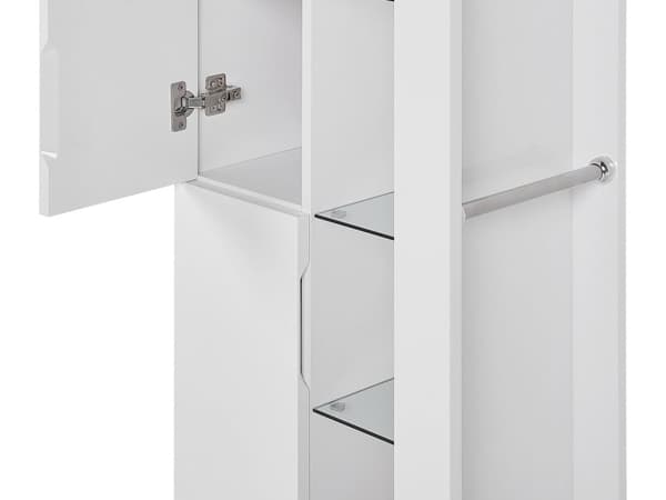 3-delers Baderomsmøbelsett Hvit med keramisk servant Veggmontert Rundt LED-lys