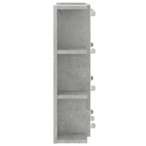 vidaXL Peilikaappi LED-valoilla betoninharmaa 70x16,5x60 cm