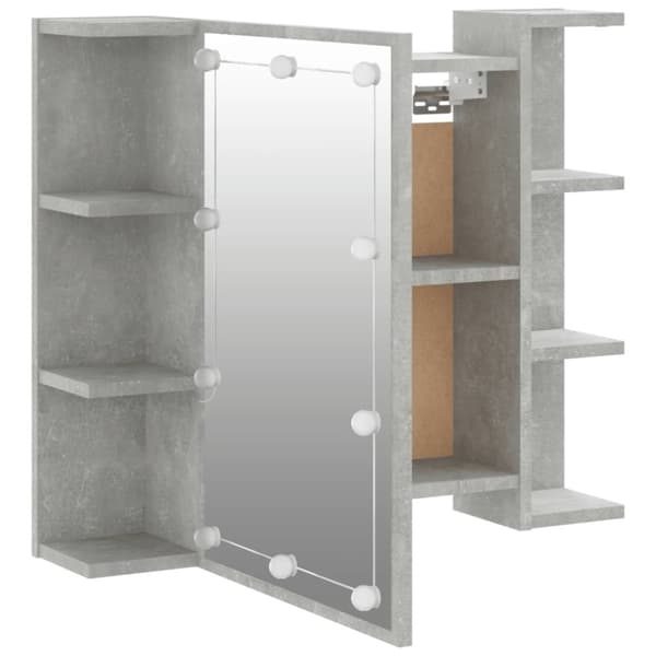 vidaXL Peilikaappi LED-valoilla betoninharmaa 70x16,5x60 cm