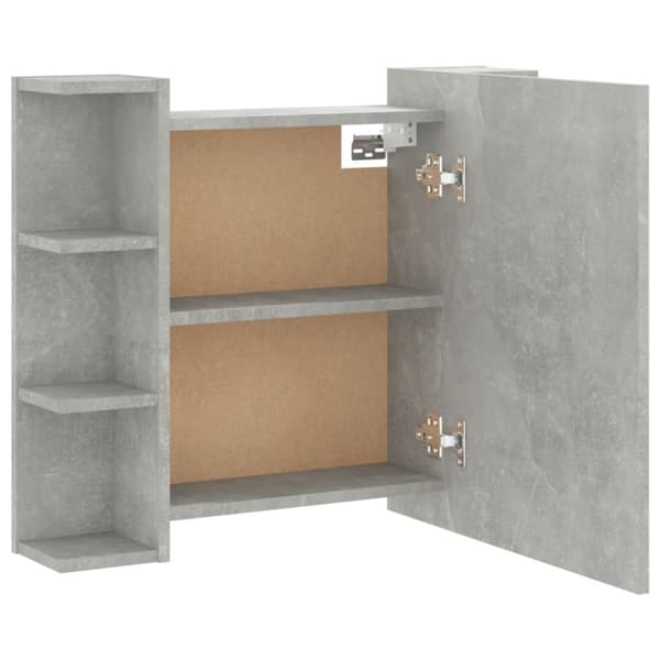 vidaXL Peilikaappi LED-valoilla betoninharmaa 70x16,5x60 cm