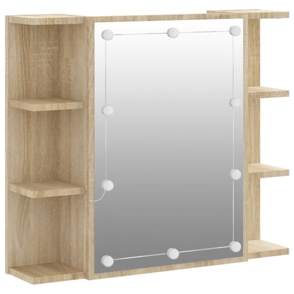 vidaXL Peilikaappi LED-valoilla Sonoma-tammi 70x16,5x60 cm