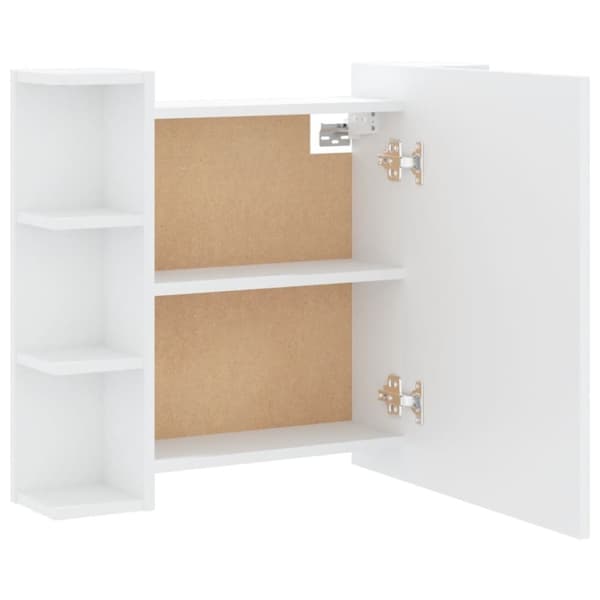 vidaXL spejlskab med LED-lys 70x16,5x60 cm hvid