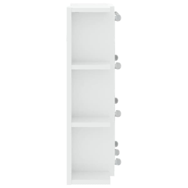 vidaXL Peilikaappi LED-valoilla korkeakiilto valkoinen 70x16,5x60 cm