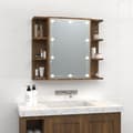 Pikkukuva 3 / 11: vidaXL Peilikaappi LED-valoilla ruskea tammi 70x16,5x60 cm