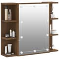 Pikkukuva 6 / 11: vidaXL Peilikaappi LED-valoilla ruskea tammi 70x16,5x60 cm
