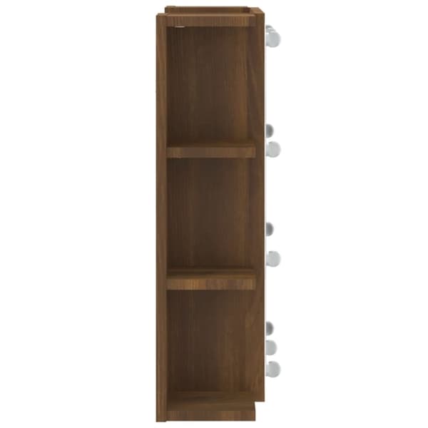 vidaXL Peilikaappi LED-valoilla ruskea tammi 70x16,5x60 cm