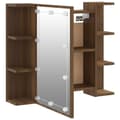 Pikkukuva 10 / 11: vidaXL Peilikaappi LED-valoilla ruskea tammi 70x16,5x60 cm