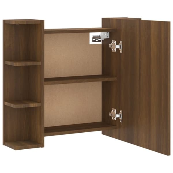 vidaXL Peilikaappi LED-valoilla ruskea tammi 70x16,5x60 cm