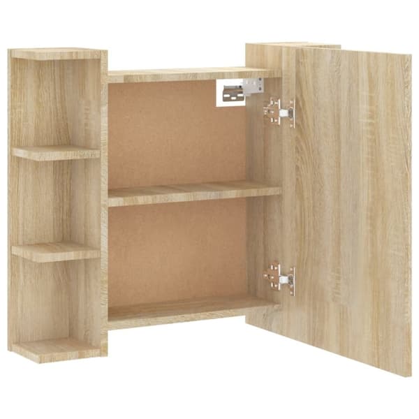 vidaXL Speilskap med LED sonoma eik 70x16,5x60 cm