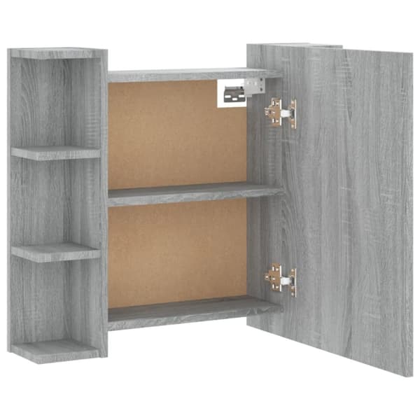 vidaXL Speilskap med LED grå sonoma 70x16,5x60 cm
