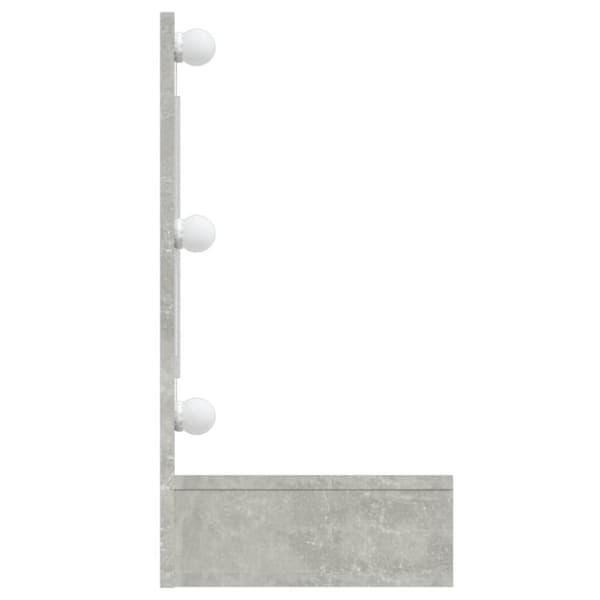 vidaXL spejlskab med LED-lys 90x31,5x62 cm betongrå