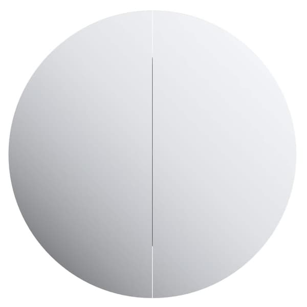 vidaXL Badrumsskåp med rund spegel och LED vit 40x40x17,5 cm