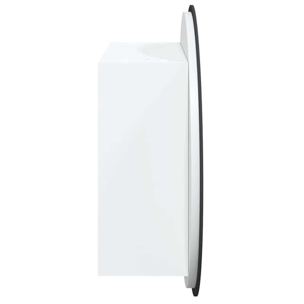 vidaXL Badrumsskåp med rund spegel och LED vit 40x40x17,5 cm